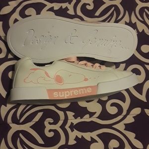 White Supreme Pink Snoopy Shoes